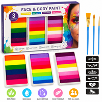 Kit de peinture pour le visage en palette, professionnel, en gros |   Teintes dégradées à base d'eau |   Non toxique |   Brille dans le noir |   Corps des enfants