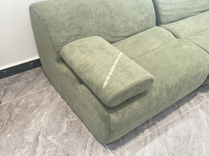 Sofá Seccional de Terciopelo Oliva, Comprimido, Módulos Redondeados, Sellado al Vacío, para Sala de Estar, Estilo Relajado y Cómodo - Product Image 6