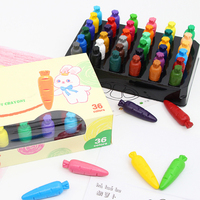 Crayons de couleur à motifs personnalisés, crayons lavables en forme de carotte, sans salissure sur les mains, pour enfants, fournitures d'art scolaire, peinture