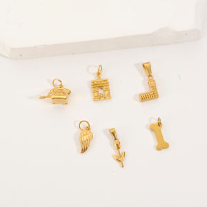 Olivia bunga bulu baja tahan karat 18K perhiasan pantai emas tempat turis Pria Wanita liontin mode untuk membuat perhiasan - Product Image 5