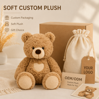 Ours en peluche personnalisés, jouets en peluche doux anti-stress, impression de logo personnalisée, emballage cadeau, OEM ODM, faible MOQ, fabricant de peluches