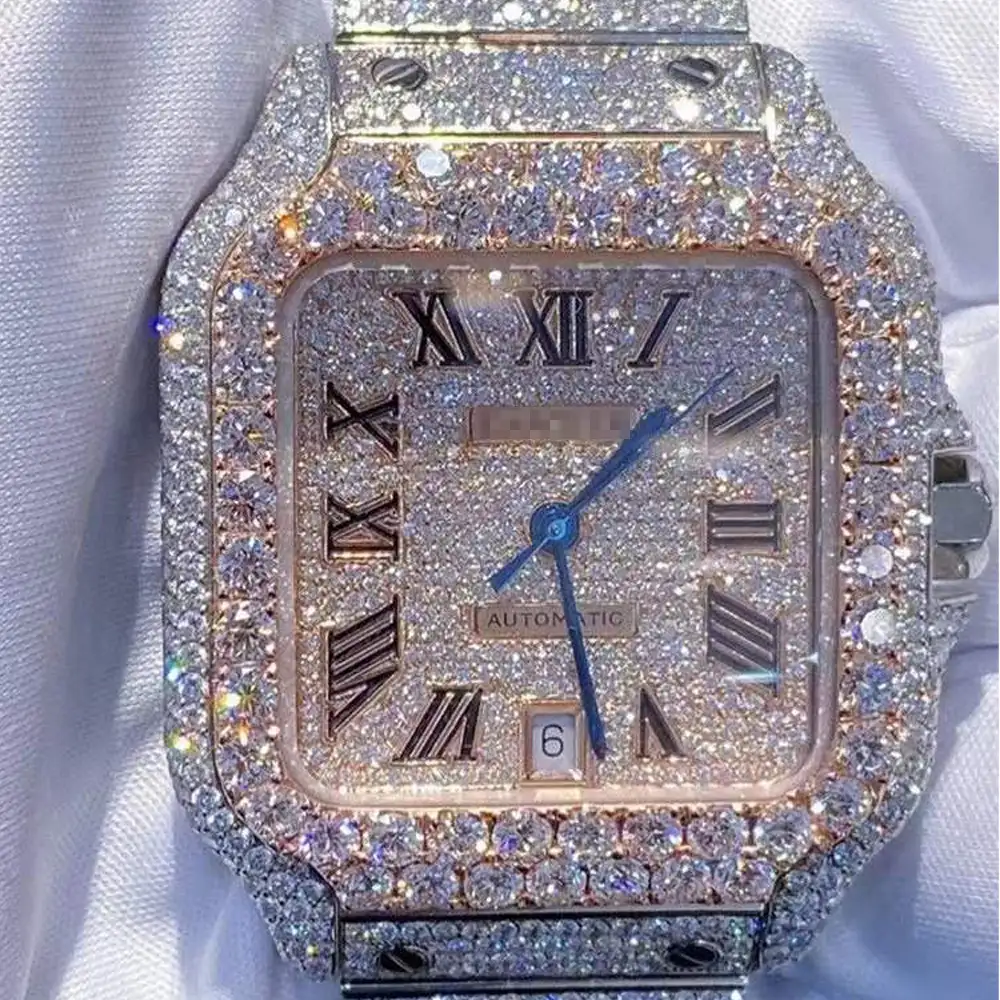 Часы наручные для мужчин и женщин, роскошные брендовые модные Украшенные бриллиантами, с бриллиантовым покрытием, с муассанитом
