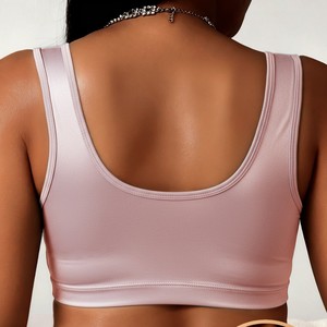 <span class=keywords><strong>Reggiseno</strong></span> sportivo da donna taglie forti, push-up, sottile, tinta unita, con chiusura frontale, senza cuciture, copertura completa, senza ferretto, con supporto laterale - Product Image 6