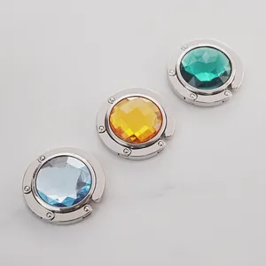 Tùy Chỉnh Xách Tay Túi Xách Móc Xách Tay Có Thể Gập Lại Bảng Ví Móc Túi Móc Áo Với Pha Lê Rhinestone Trang Trí