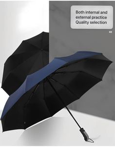 Paraguas de Viaje Compacto, Resistente al Viento y a la Lluvia, Plegable en 3 Secciones, de 21 Pulgadas y 10 Varillas, Personalizable, Regalo Empresarial Creativo - Product Image 4
