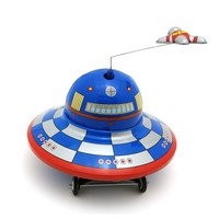 Figurine de collection en métal poli à la main, modèle OVNI satellite en étain, jouet mécanique à remonter, pour affichage sur bureau, direct usine
