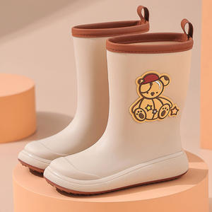 รองเท้าบูทกันฝนสำหรับเด็กทำจาก PVC, สำหรับทุกเพศกันน้ำทนทานกันลื่นปรับได้ - Product Image 5