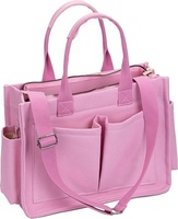 Grands sacs cabas en toile rose design avec bandoulière logo imprimé personnalisé bandoulière réglable amovible poignées poches latérales