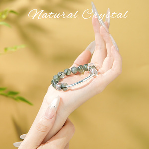 สร้อยข้อมือลูกปัดพลอยทำมือ, เครื่องประดับคริสตัลบำบัดแบบยืดหยุ่น, สไตล์มินิมอลสำหรับทุกเพศ เหมาะสำหรับใส่ทุกวันและเป็นของขวัญ - Product Image 3