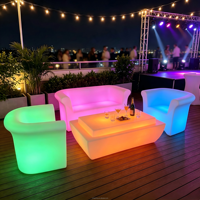 Ensemble de canapés lumineux pour salon, mobilier d'extérieur solaire pour appartements et villas, utilisation intérieure/extérieure
