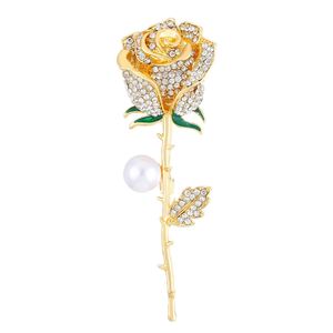 Elegante broche coreano de rosas con cristales exquisitos, chapado en plata, para decoración de abrigos y trajes. - Product Image 5