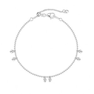 Dylam - Pulsera de Plata de Ley 925 con Cuentas y Colgante de Corazón, Diseño Minimalista y Elegante para Mujer - Product Image 1