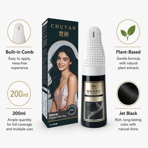 Tinte Herbal Instantáneo Negro Azabache para Cubrir Canas con Aplicador en Crema OEM - Product Image 3