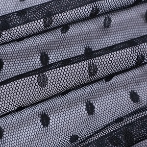 Tela de malla de poliéster 100% transpirable de <span class=keywords><strong>lunares</strong></span> de secado rápido negro trajes de escenario y vestidos tela de encaje de <span class=keywords><strong>lunares</strong></span> - Product Image 2