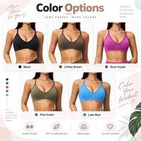 Soutien-gorge de sport GM Premium, côtelé, à bretelles croisées, dos nu, extensible et doux, chic et décontracté, pour le Pilates, la gym, le yoga et les activités sportives