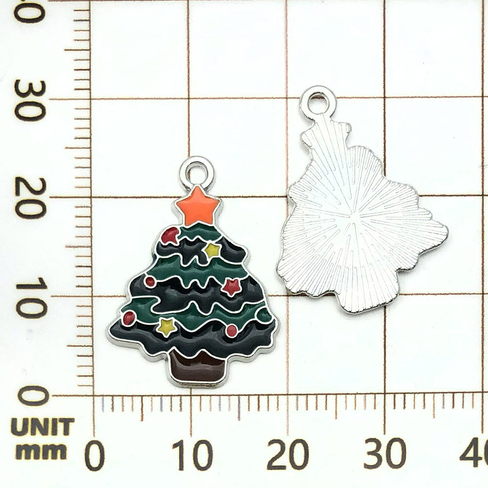 Un sapin de Noël vert dégoulinant - 1,6g - 24*18mm - 19651