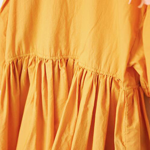 Vestido Tradicional Chino de Manga Larga hasta la Rodilla para Niñas, Estilo Casual de Primavera/Otoño, de Algodón/Lino, con Detalles Fruncidos, de Shanghái - Product Image 4