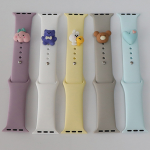 <span class=keywords><strong>Precio</strong></span> al por Mayor para Correa de Silicona Blanca para <span class=keywords><strong>Apple</strong></span> <span class=keywords><strong>Watch</strong></span> con Lindos Dijes, Correas de Goma para Reloj Inteligente para Iwatch SE 49mm 46mm - Product Image 3