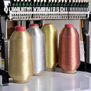 75D màu sắc đan kim loại dệt sợi 150D cho <span class=keywords><strong>lurex</strong></span> thêu chủ đề với độ bền cao tính năng - Product Image 2
