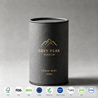 Emballage en tube de papier sur mesure, boîte cylindrique en carton rigide, boîte cadeau avec logo en feuille d'or pour flacon de parfum, huile essentielle, cosmétique