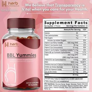 Gummies pour les fesses OEM ODM sous marque privée pour femmes, Gummies BBL contenant la formule Curva Boost - Product Image 2