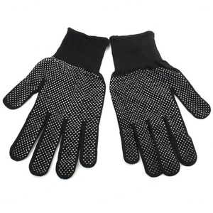 Gants de sécurité antidérapants en coton noir avec texture micro-diamantée en relief, poignet tricoté à couverture intégrale, usage général - Product Image 3