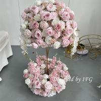 Nouveautés IFG, centres de table en fleurs de soie rose modernes de haute qualité pour les décorations de table de mariage