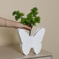 R37 Plain Flower Vase Handtasche Harz Weiß Zeitgenössische Vasen Schmetterling Stereo regular arität Für Home Tabletop Herzstück Dekor