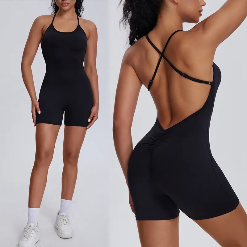 Garment Manufacturers Plus Size Sexy Sports Jumpsuits  One Piece Suit Yoga Pilates Exercise Romper Pole Dancing Playsuit Outfits