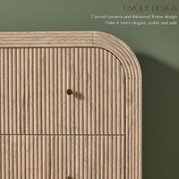 Commode moderne à tiroirs cannelés, armoire de rangement incurvée de 54 pouces, chêne naturel pour la maison, la chambre et le couloir