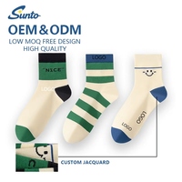 Chaussettes de haute qualité en gros Fashion Smile Logo Crew pour hommes Funny Cotton Custom Novelty Fancy Sock