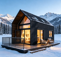 Maison mobile préfabriquée modulaire Alibaba, mini-maison portable entièrement isolée, structure en acier léger détachable, salon