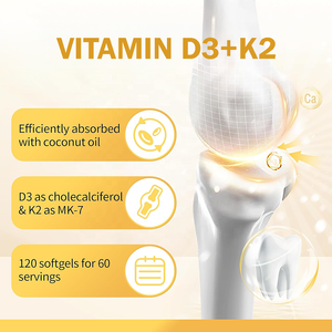 Cápsulas de Gel Suave de Vitamina D3 <span class=keywords><strong>K2</strong></span> MK7, Suplemento Vegano Natural de Alta Calidad Personalizado OEM para la Salud de los Huesos y el Corazón - Product Image 2
