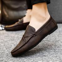 Mocassins à pampilles en daim pour hommes, style britannique, printemps-automne 2026, cousus main, à enfiler, respirants, semelle plate, chaussures habillées décontractées pour affaires
