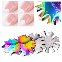 9 formes/pièces, modèle en acier inoxydable pour ongles de Style français, polissage de manucure, bricolage Nail Art Design Tools Salon Nail Art Plate