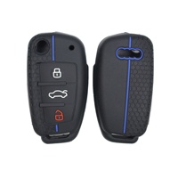 Kompatibel dengan Sarung Kunci Mobil Audi 2022 A3/Q2L, Silikon Bertekstur, Tahan Aus, Multi-Warna, Model Penutup Kunci