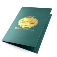 Dossiers de présentation personnalisés en feuille d'or, vente en gros, dossiers de poche professionnels pour entreprises