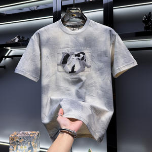 LOGO personnalisé lettre bouffante impression hommes T-shirt de haute qualité 100% coton T-shirt blanc uni Premium respirant T-shirt pour hommes - Product Image 4