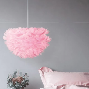 Lampada a Sospensione di Lusso con Piume, Illuminazione da <span class=keywords><strong>Soffitto</strong></span> Creativa e Minimalista per Hotel, Matrimoni e Camere da Letto - Product Image 1