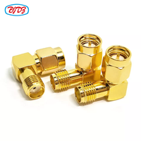 Pasokan Pabrik Grosir Konektor Adaptor RF SMA Male Plug ke SMA Female Jack Adaptor Sudut Kanan 90 Derajat Konverter Adaptor