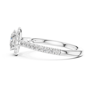 Bague de fiançailles solitaire halo coussin haut de gamme, diamant de 2 carats cultivé en laboratoire, certifié IGI, en argent sterling 925, pour mariage et soirée - Product Image 4