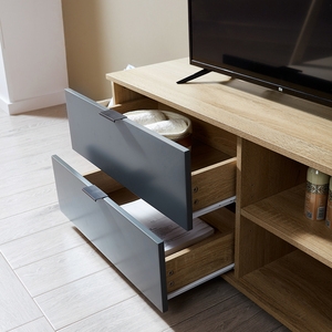 Moderne Wohnzimmer TV-Schrank Fabrikpreis 2-Schubladen Orleans Serie Lampe Umbaubar Holzpaneel TV-Tisch - Product Image 3