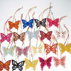 New Design Creative Colorful Butterfly <b>Charm</b> Cotton Rope Leather <b>Bag</b> Animal Pendant - Product Image 1