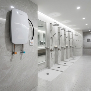 Calentador de Agua Eléctrico Instantáneo Trifásico sin Tanque para Calefacción por Suelo Radiante, con Pantalla Digital LED y Superficie Acrílica, para Uso Doméstico - Product Image 3