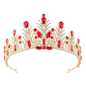 <span class=keywords><strong>Couronne</strong></span> de reine en alliage plaqué or <span class=keywords><strong>avec</strong></span> cristaux AB et strass pour Miss Univers - Product Image 4
