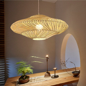 Lámpara de Techo de Ratán Hecha a Mano, Estilo Antiguo, 15w, para Dormitorio, Sala de Estar, Comedor, Bar - Product Image 3