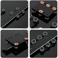 OSGB10UU-4 avec quatre roues, rail coulissant à double axe noir, bloc de guidage linéaire CNC, mouvement et roulement de bloc, roulement de bloc