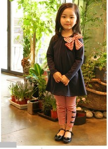 Conjunto de Dos Piezas de Ropa para Niños, Camiseta de Manga Larga y Pantalones a Rayas para Niñas de China - Product Image 4