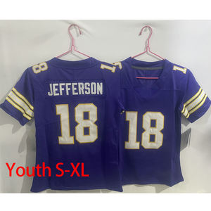 9 जे. जे. जेफरसन 18 जफ्फरसन मिनेसेटा युवक ने अमेरिका के फुटबॉल स्पोर्ट्स वीपी सीमित खिलाड़ी जर्सी को भेजा - Product Image 3