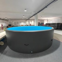 Piscine gonflable ronde personnalisée en PVC avec technologie Drop Stitch, réservoir d'eau pliable pour la maison, piscine familiale extérieure, vente en gros directe usine
